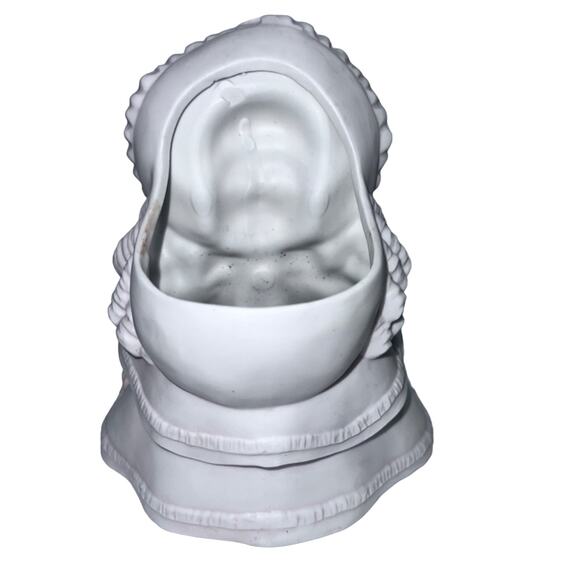 Baby Doll in Bonnet Vase Planter - White & Pink, Made in Mexico, 6” Vintage - Picture 2 of 7